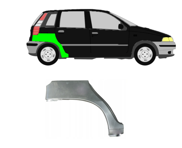 Radlauf für Fiat Punto I 5 Türer 1993 - 1999 rechts