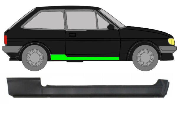 Vollschweller für Ford Fiesta1983 - 1989 3 Türer rechts