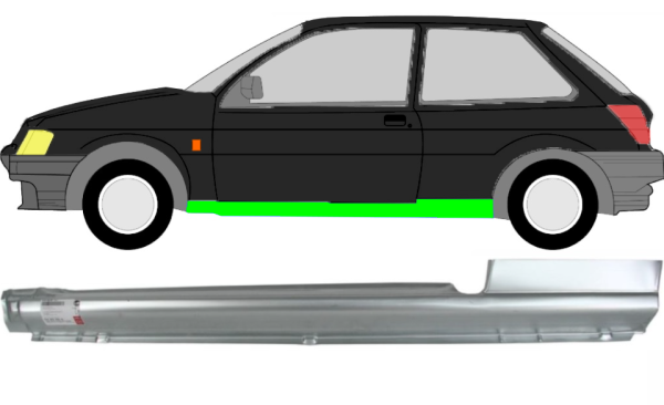 Vollschweller für Ford Fiesta1989 - 1997 3 Türer links