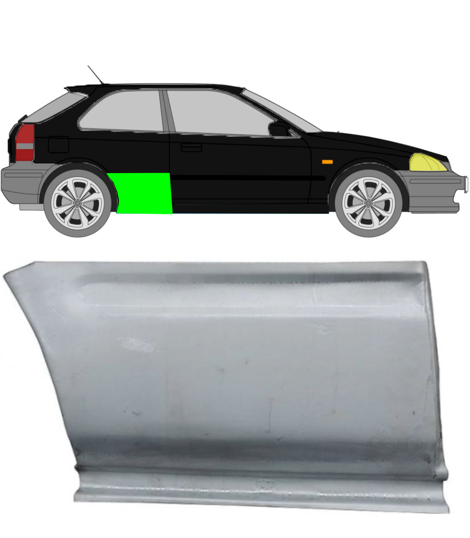 Rétroviseur Gauche TYC Pour Honda Civic EJ/EK 3 Portes & Coupé (11/1995-02/2001) – Réglage à Câble, Convexe, Noir – Qualité Fiable