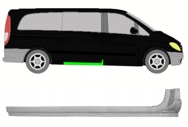 Schweller Schiebetür für Mercedes Vito W639 2003 – 2014 rechts
