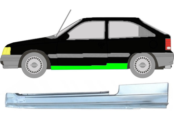 Schweller für Opel Kadett E 3 Türer 1984 – 1993 links