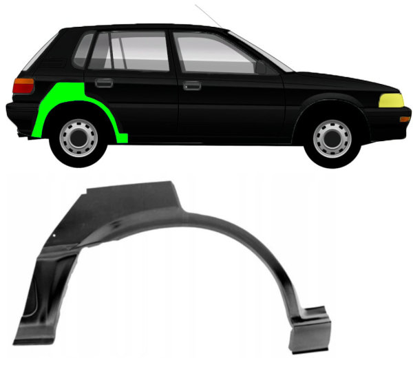 Radlauf für Toyota Corolla 5 Türer 1987 – 1994 rechts