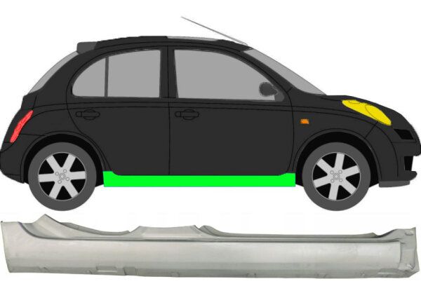 Vollschweller für Nissan Micra K12 2002 – 2010 rechts