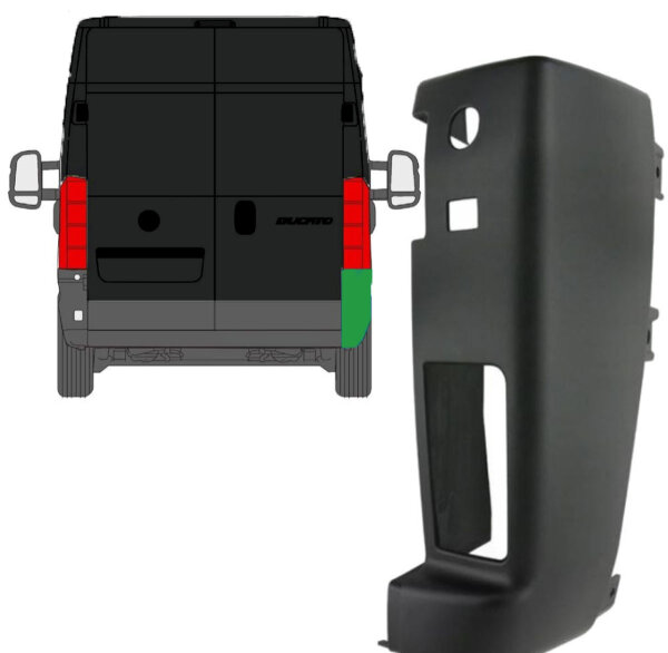 Hintere Stoßstangen für Fiat Ducato/ Peugeot Boxer/ Citroen Jumper/ Relay 2006-2018 rechts (große Lampe)