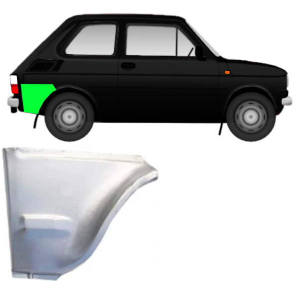 Kotflügel für Fiat 126P 1985 - 1994 hinten rechts
