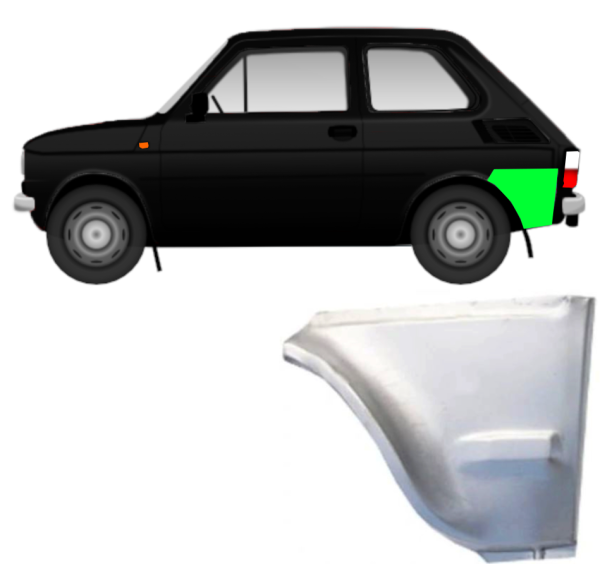 Kotflügel für Fiat 126P 1985 - 1994 hinten links