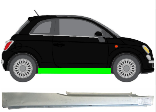 Vollschweller für Fiat 500 2007 - 2015 rechts
